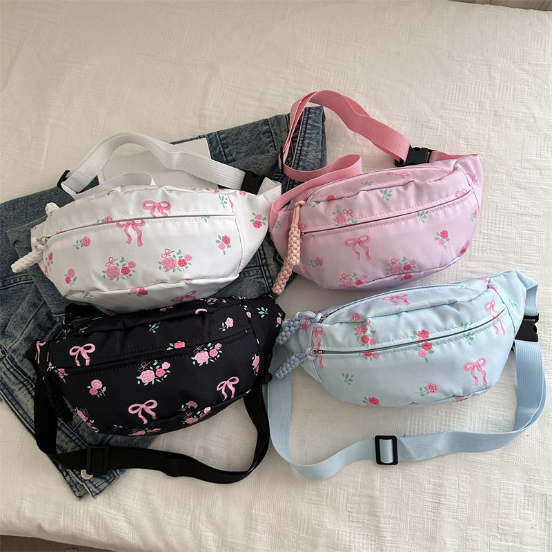 Printed Nylon Crossbody Chest Bag