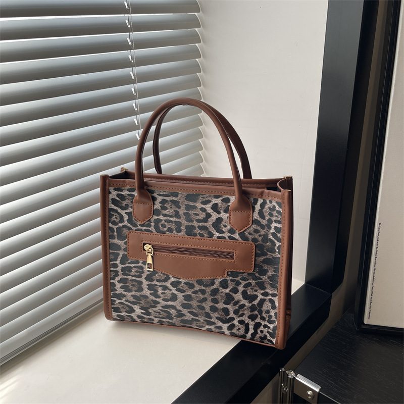 Leopard Print Mini Square Top-Handle Bag view 2