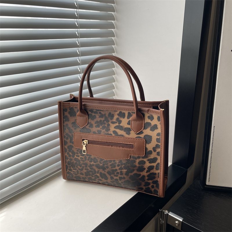 Leopard Print Mini Square Top-Handle Bag view 3