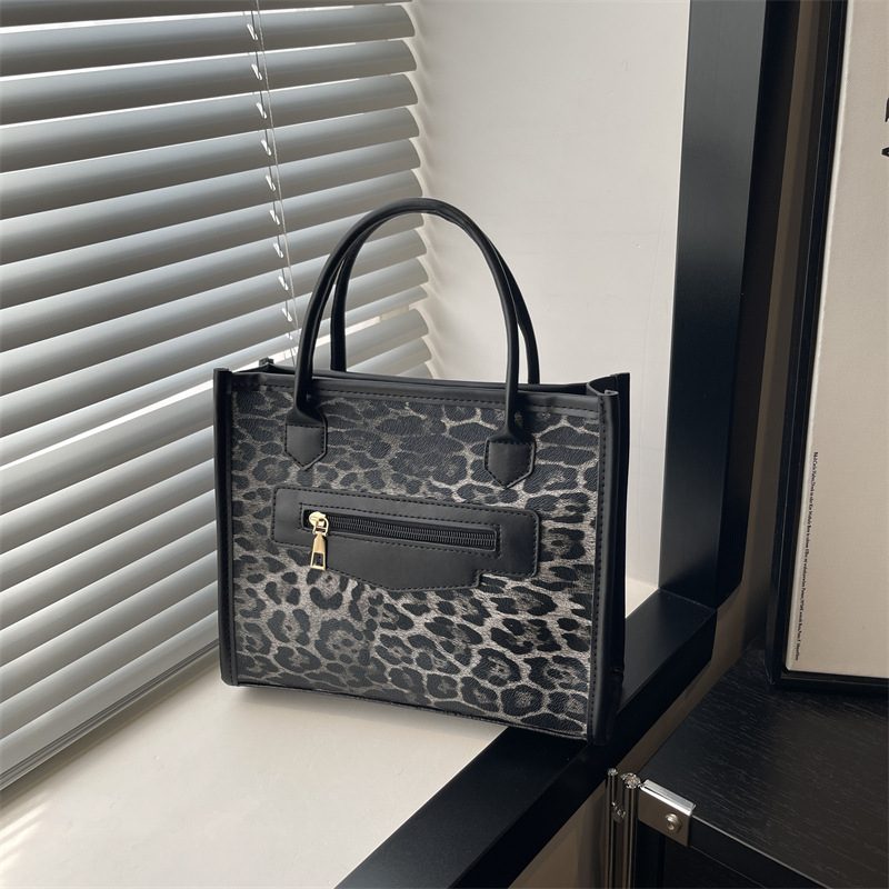 Leopard Print Mini Square Top-Handle Bag view 4
