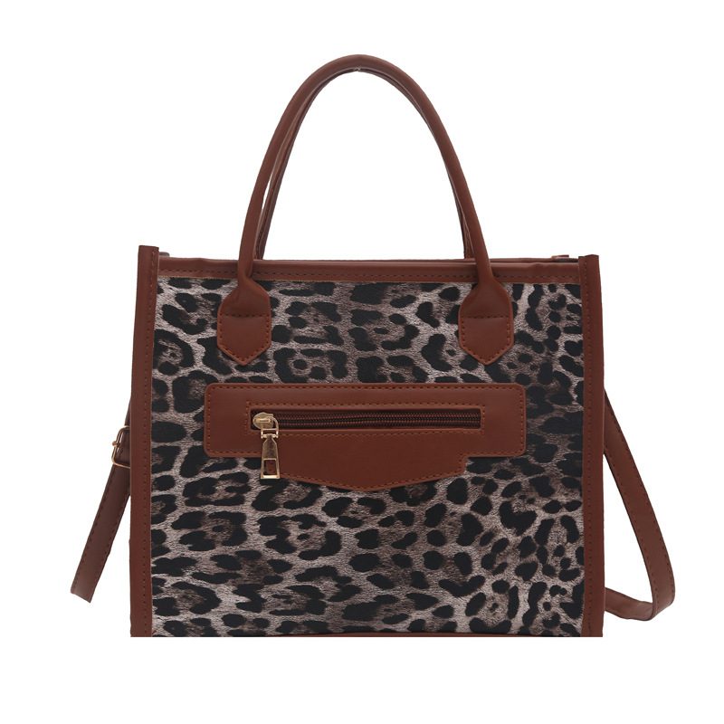 Leopard Print Mini Square Top-Handle Bag view 7