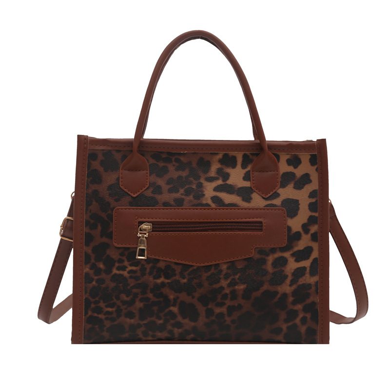 Leopard Print Mini Square Top-Handle Bag view 8