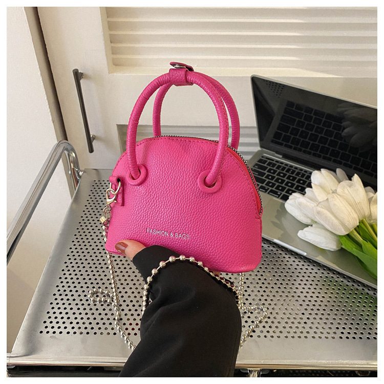 Litchi Grain Mini Shell Chain Bag