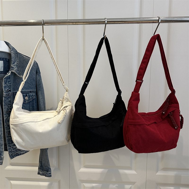 Canvas Dumpling Crossbody Shoulder Bag
