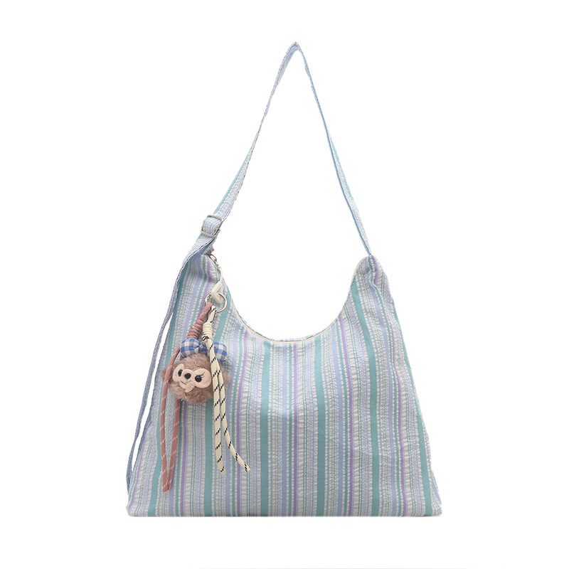 Striped Canvas Crossbody Shoulder Bag view 12