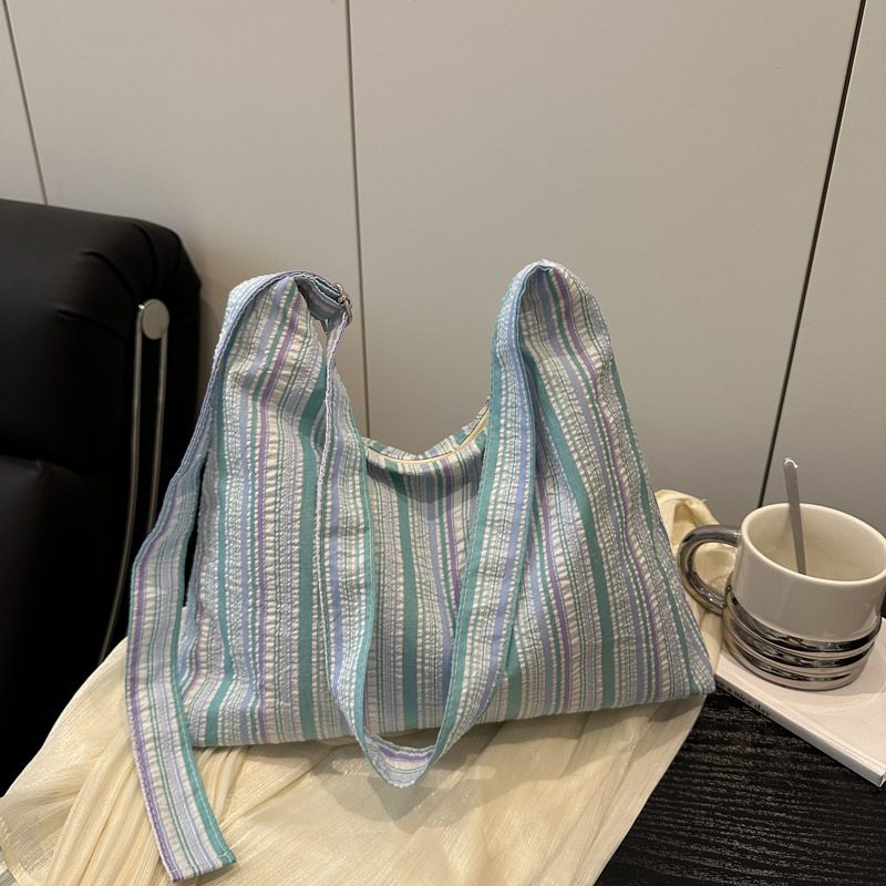 Striped Canvas Crossbody Shoulder Bag view 4