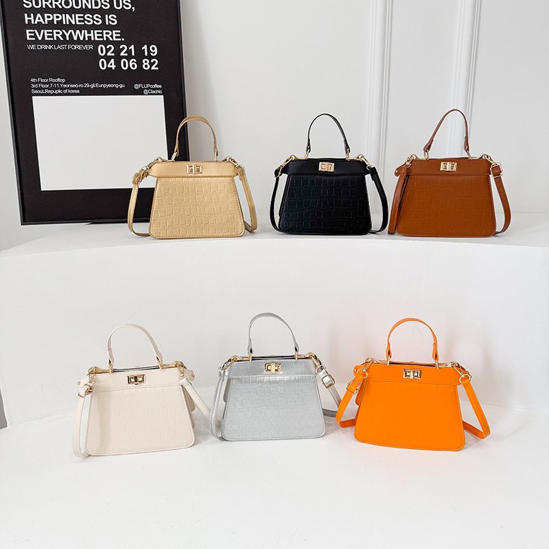 Minimalist Solid Top-Handle Crossbody Bag
