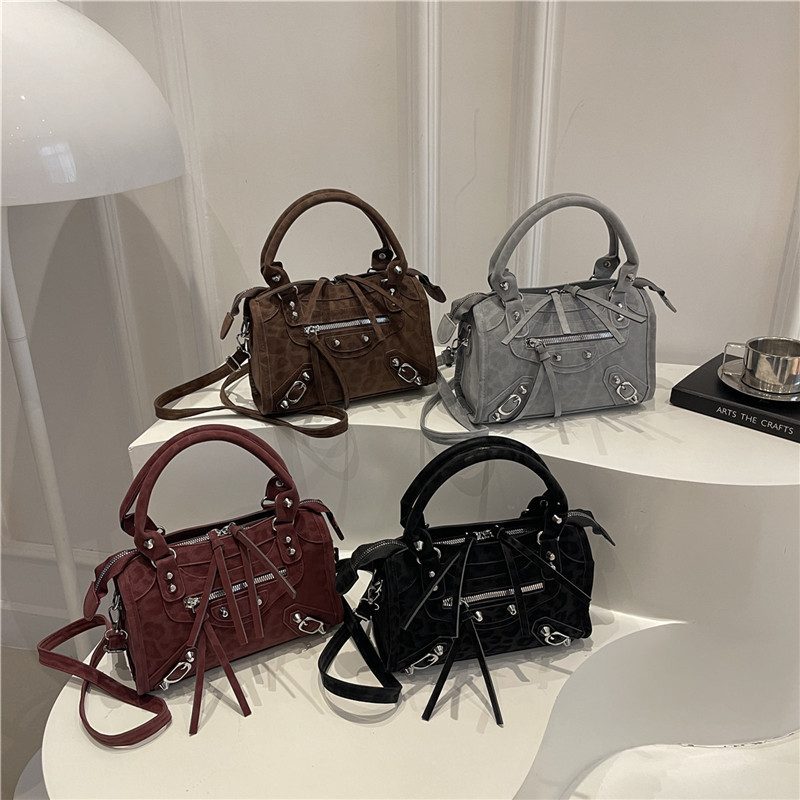 Vintage Studded Square Crossbody Bag