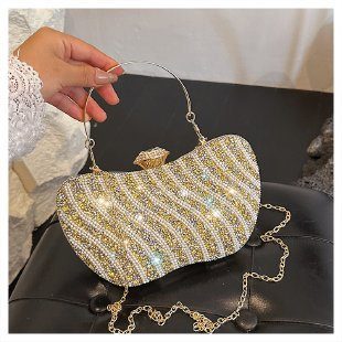 Rhinestone Gemstone Chain Crossbody Square Bag view 11