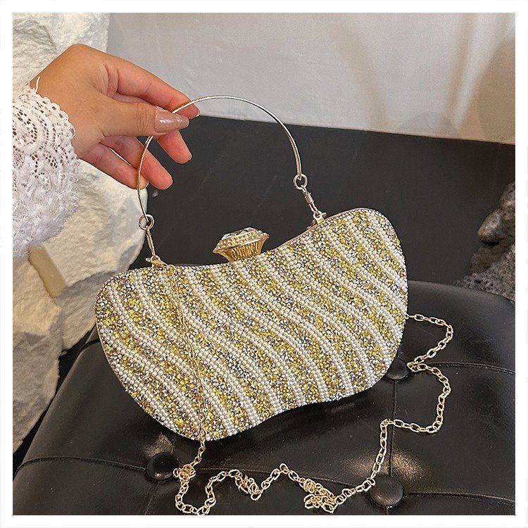 Rhinestone Gemstone Chain Crossbody Square Bag view 4