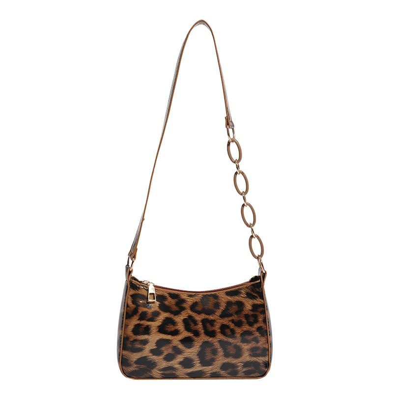 Leopard Chain Underarm Crossbody Square Bag view 7