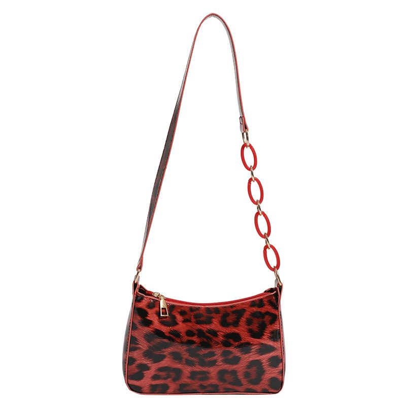 Leopard Chain Underarm Crossbody Square Bag view 9
