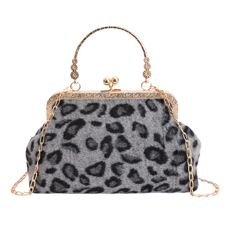 Leopard Chain Crossbody Top-Handle Bag view 5