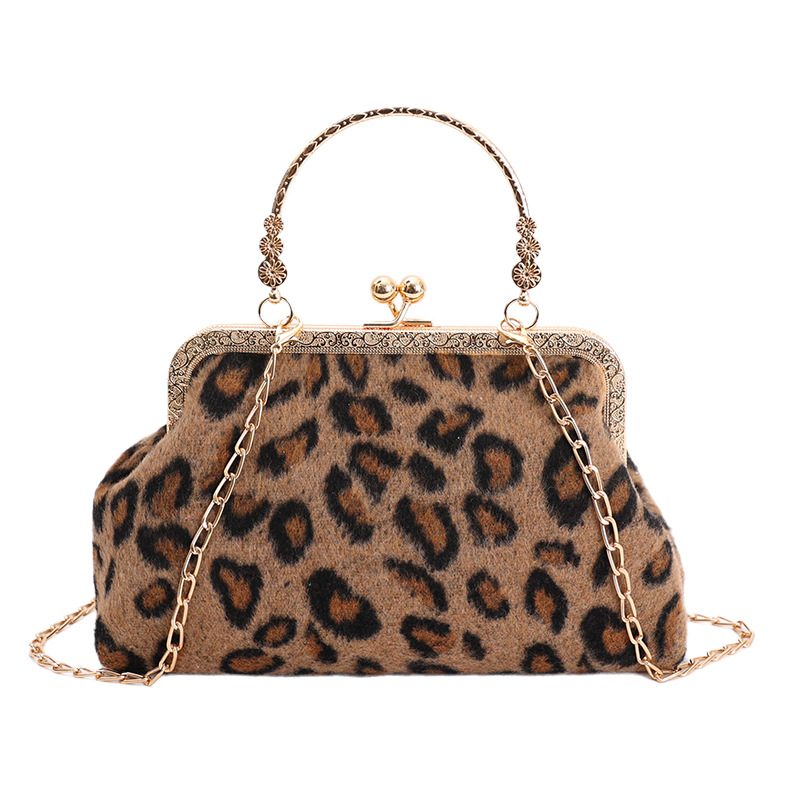 Leopard Chain Crossbody Top-Handle Bag view 6