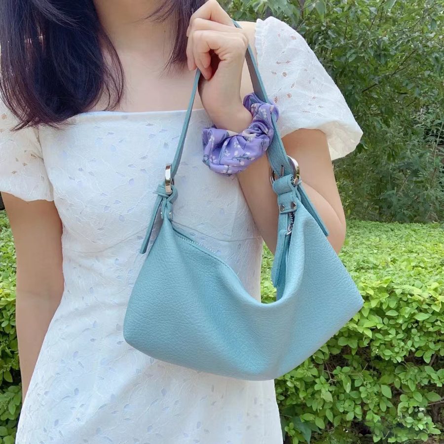 Soft Leather Crescent Crossbody Bag