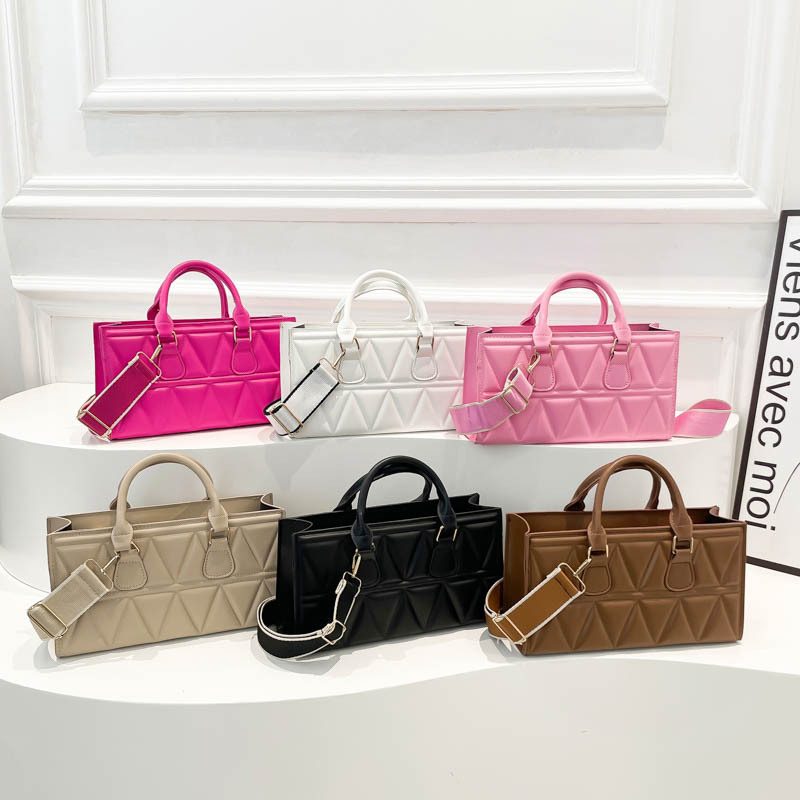Quilted Stitched Small Square Crossbody Bag