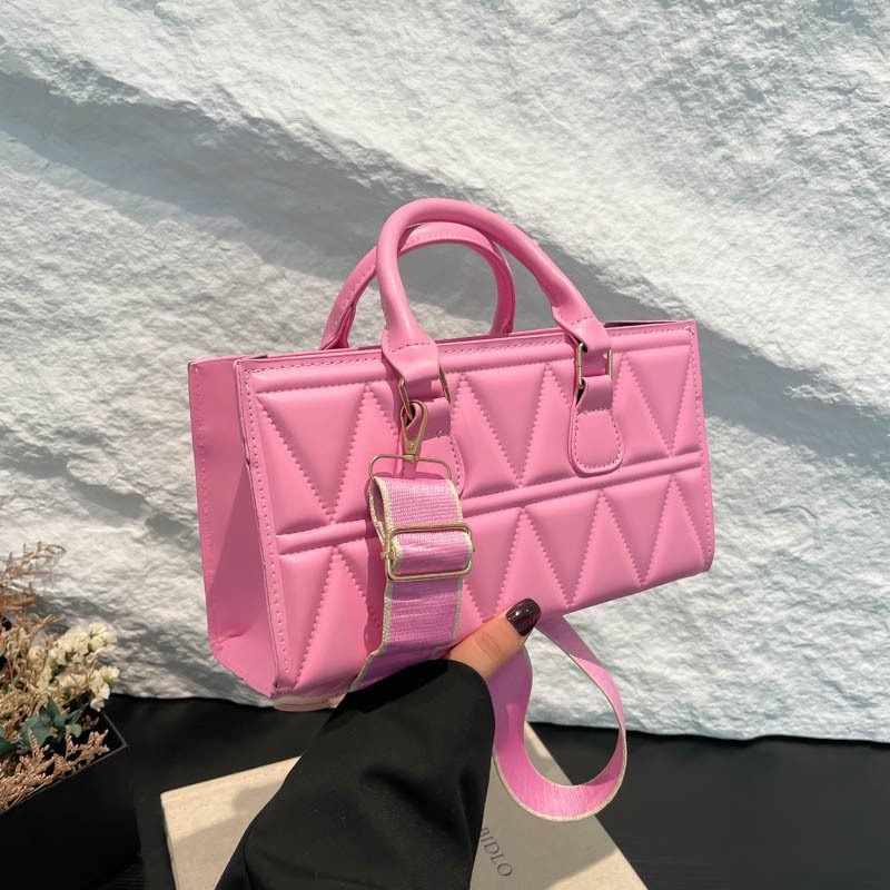 Quilted Stitched Small Square Crossbody Bag view 4