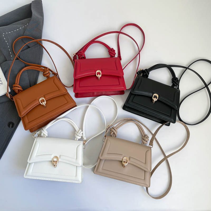 Lock Closure Small Square Crossbody Bag