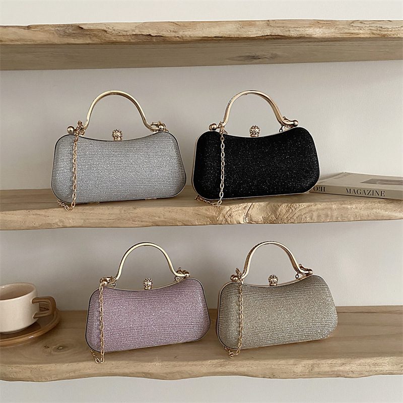 Quilted Chain Lock Crossbody Bag