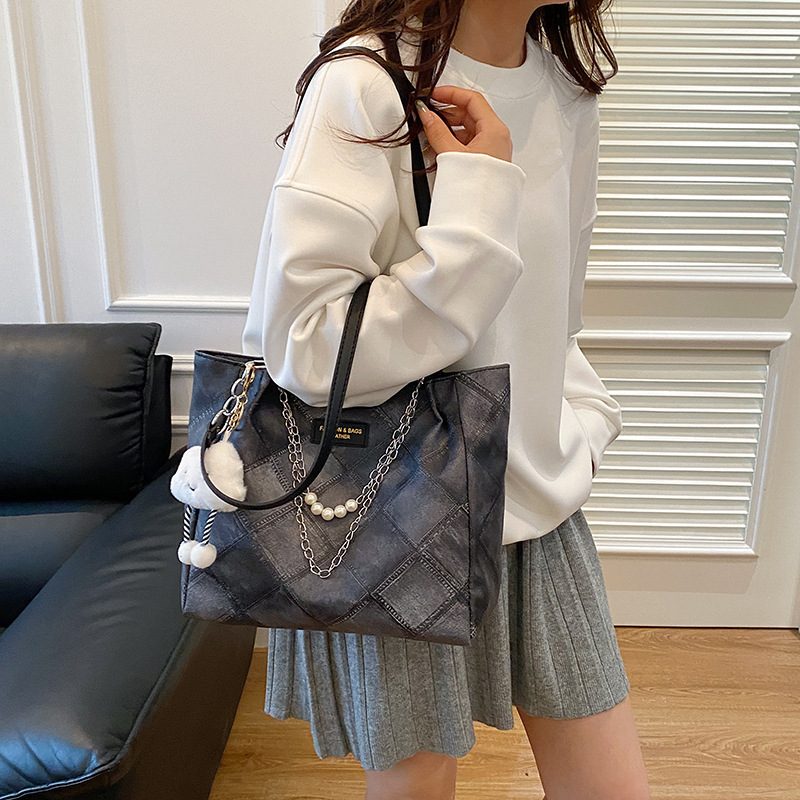 Quilted Diamond Tote Shoulder Bag view 2