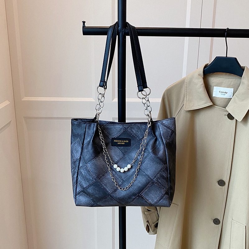 Quilted Diamond Tote Shoulder Bag view 9