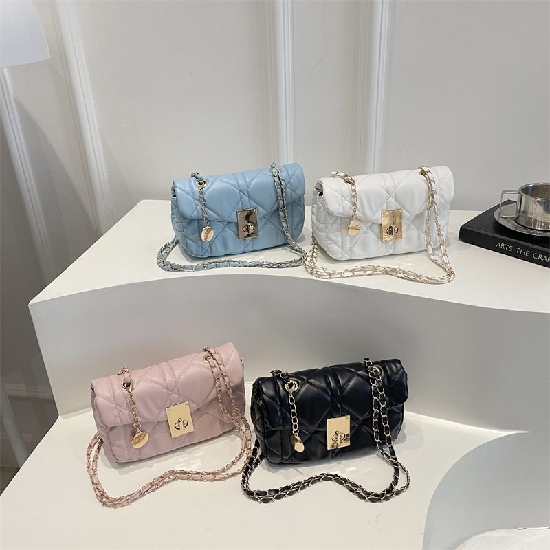 Quilted Chain Square Crossbody Bag