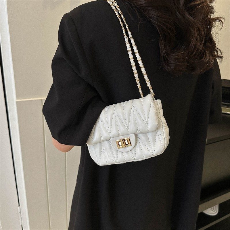 Quilted Chain Small Square Crossbody Bag view 3