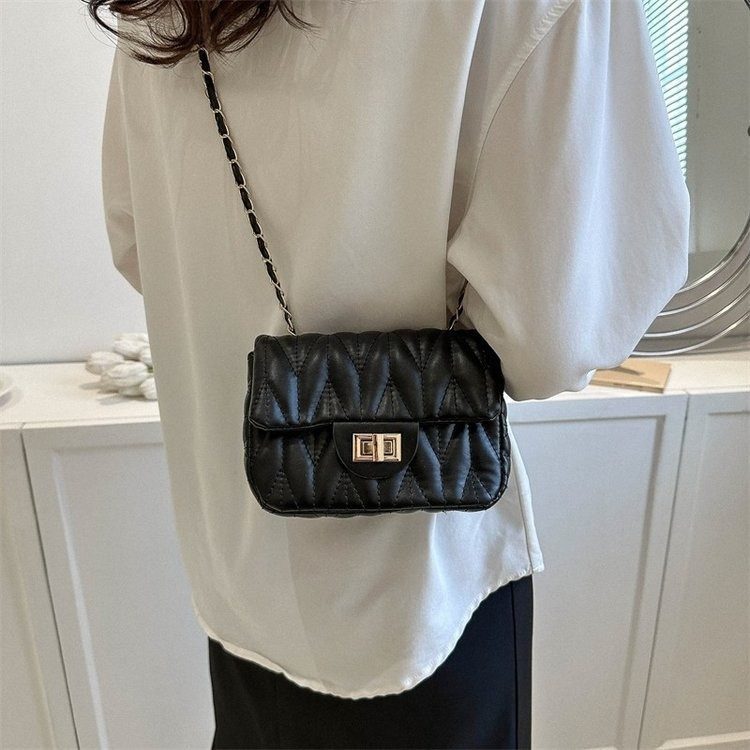 Quilted Chain Small Square Crossbody Bag view 4