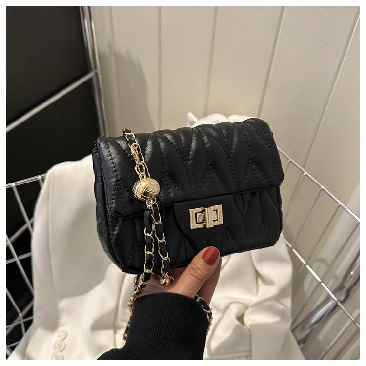 Quilted Chain Small Square Crossbody Bag view 7