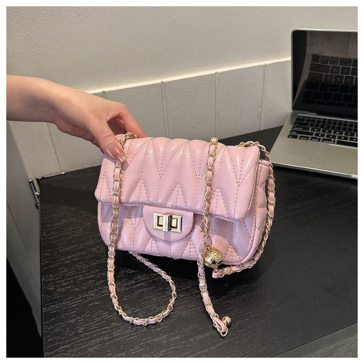 Quilted Chain Small Square Crossbody Bag view 8