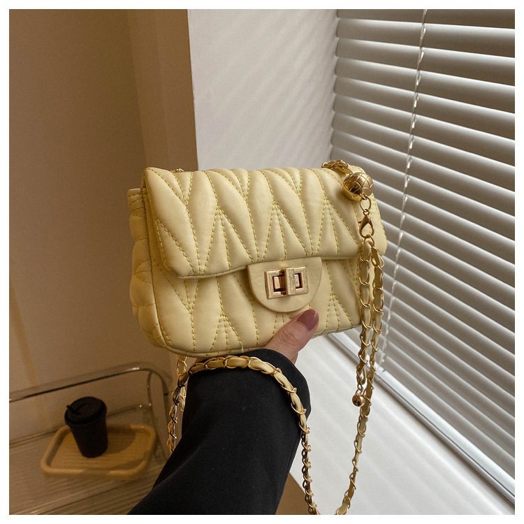 Quilted Chain Small Square Crossbody Bag view 9