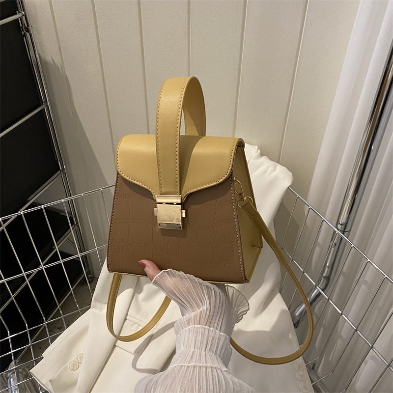 Crocodile Embossed Lock Top-Handle Crossbody Bag view 2