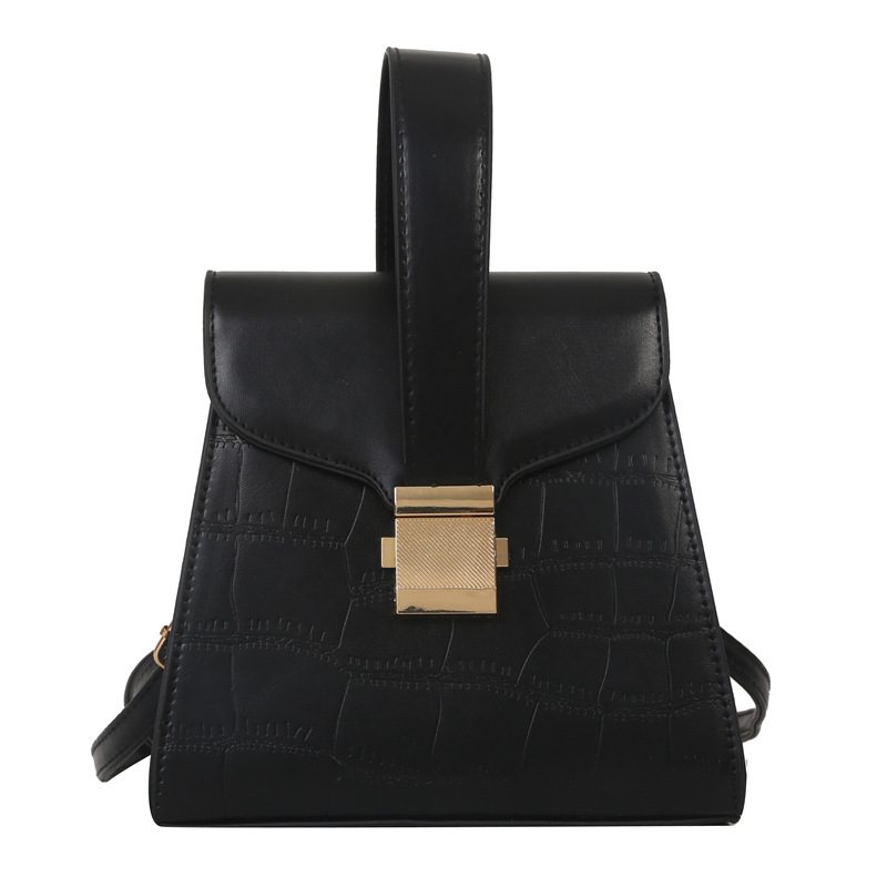 Crocodile Embossed Lock Top-Handle Crossbody Bag view 6