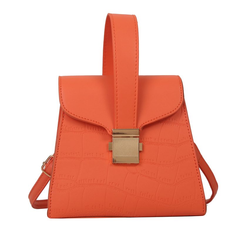 Crocodile Embossed Lock Top-Handle Crossbody Bag view 7