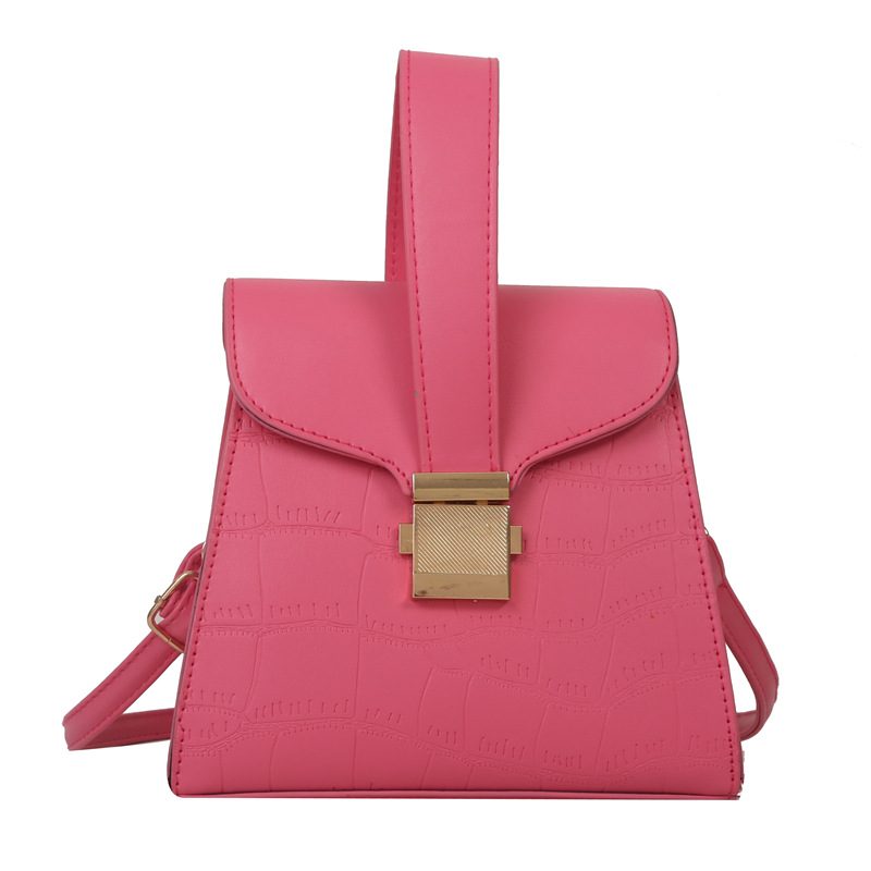 Crocodile Embossed Lock Top-Handle Crossbody Bag view 8