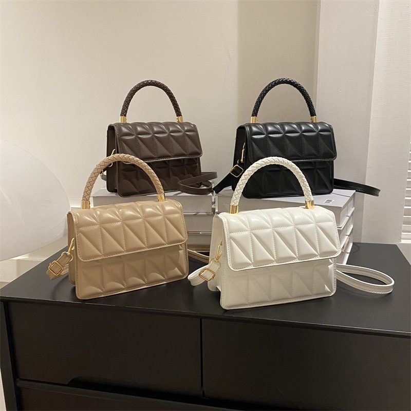 Quilted Diamond Top-Handle Crossbody Bag view 4