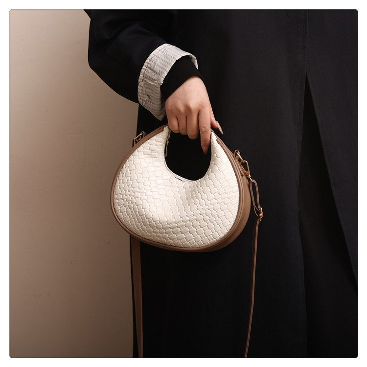 Round Quilted Crossbody Shoulder Bag view 3