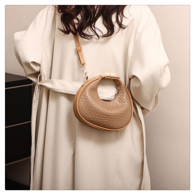 Round Quilted Crossbody Shoulder Bag view 4