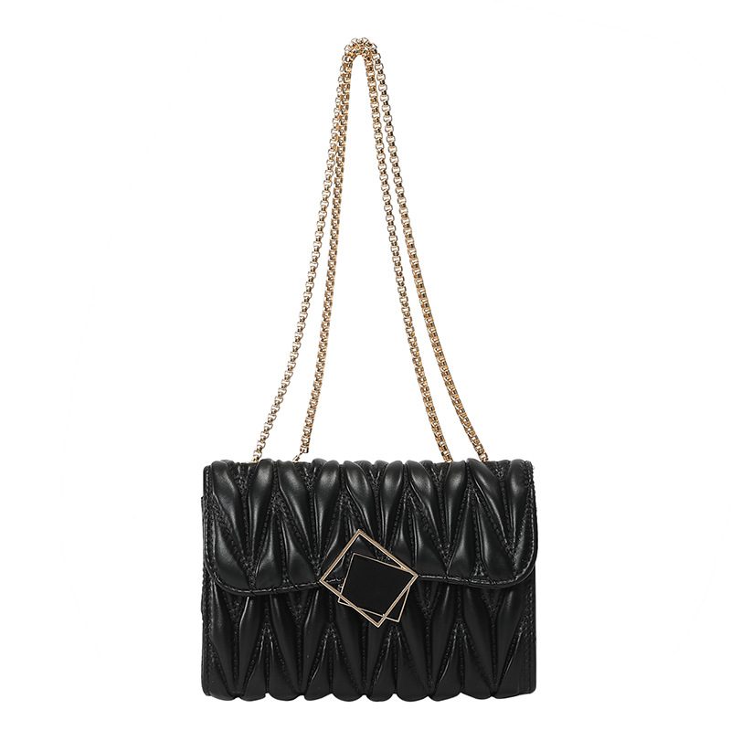 Chain Quilted Ruched Square Bag view 7
