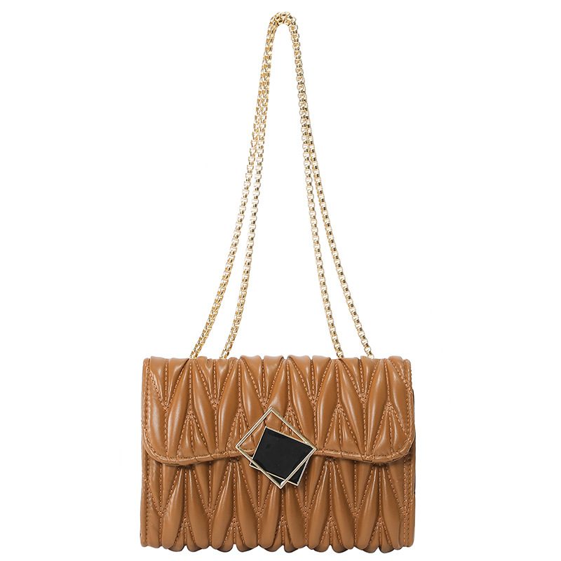 Chain Quilted Ruched Square Bag view 8