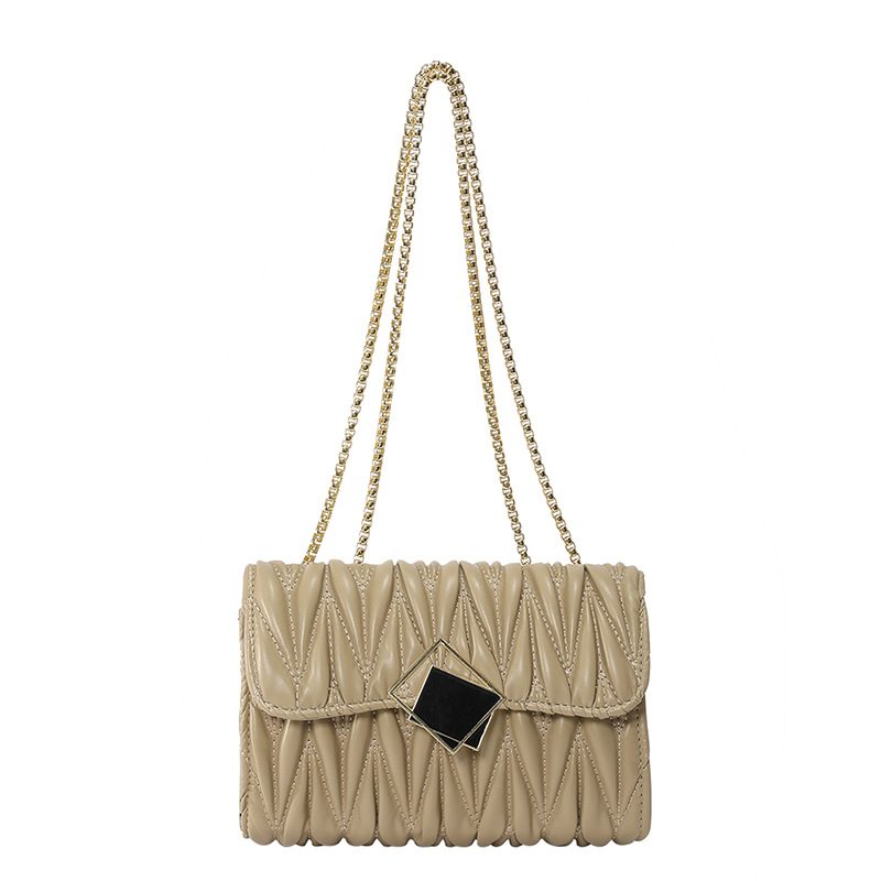 Chain Quilted Ruched Square Bag view 9