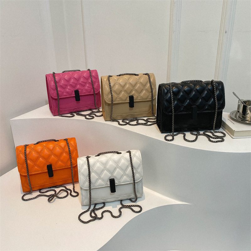 Lock Quilted Chain Square Bag