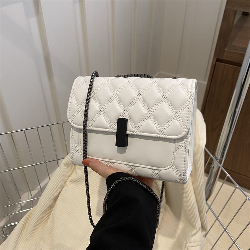 Lock Quilted Chain Square Bag view 3