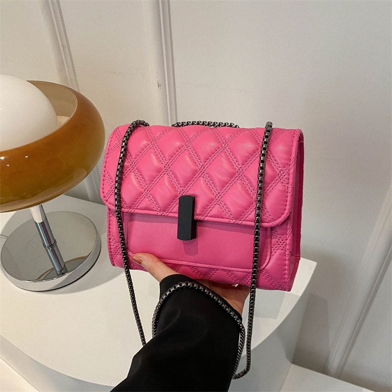 Lock Quilted Chain Square Bag view 4