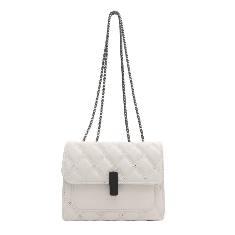 Lock Quilted Chain Square Bag view 8