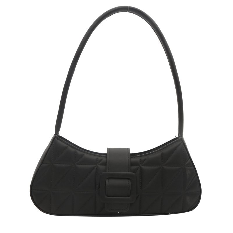 Quilted Stitched Shoulder Baguette Bag view 5