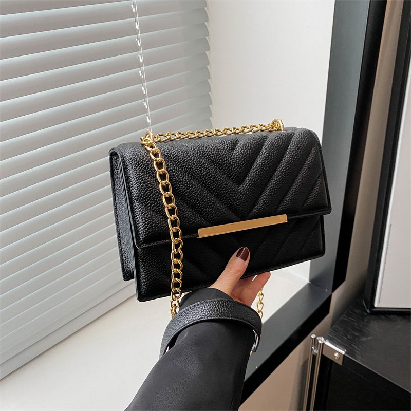 Quilted Chain Small Square Crossbody Bag view 3