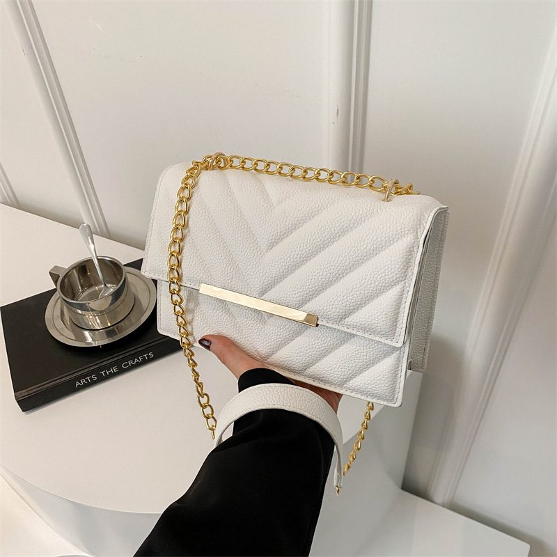 Quilted Chain Small Square Crossbody Bag view 4