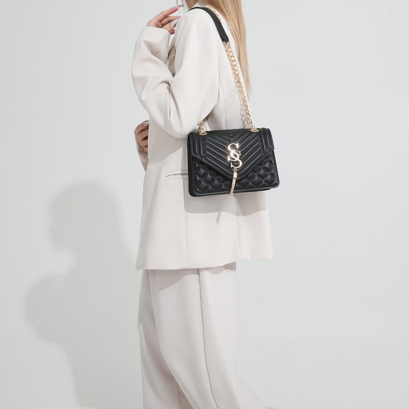 Quilted Chain Crossbody Mini Square Bag view 3