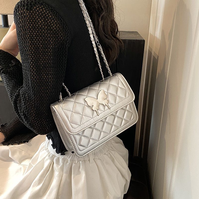 Quilted Chain Crossbody Mini Square Bag view 2